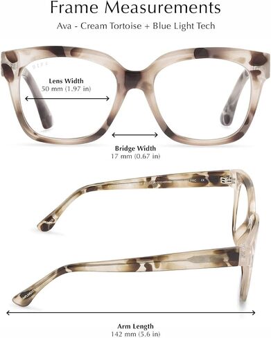 DIFF Reading glasses blue light blocking, Lightweight Oversized Readers Ava Compliments Eyewear for Women, Tortoise Styles in Saudi Arabia