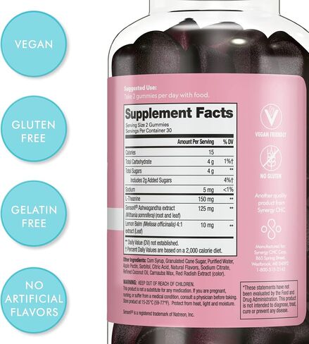 Flat Tummy Tea Ashwagandha Gummies (60 Count) feat. Lemon Balm - Destress,Calm,Natural Energy Vegan,Gluten-Free,Gelatine-Free Made with Clinically Studied Sensorill® for Stress Management in Kuwait