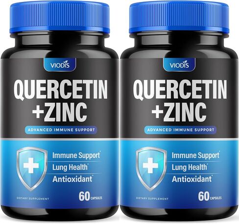 VIVE MD (2 Pack) Quercetin 500mg with Zinc-Immune System Booster, Lung Support Supplement for Adults Kids-Immunity Defense (120 Capsules) in Saudi Arabia