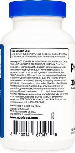 Nutricost Pregnenolone 30mg، 120 كبسولة - غير معدلة وراثيًا، خالية من الغلوتين، كبسولات نباتية in Saudi Arabia