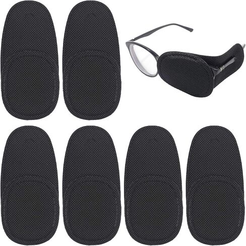 6 قطعة بقع العين للنظارات لصقة عين سوداء قابلة لإعادة الاستخدام لصقة عين كسول للبالغين لعلاج كسل العين الحول الحول للأطفال in Kuwait