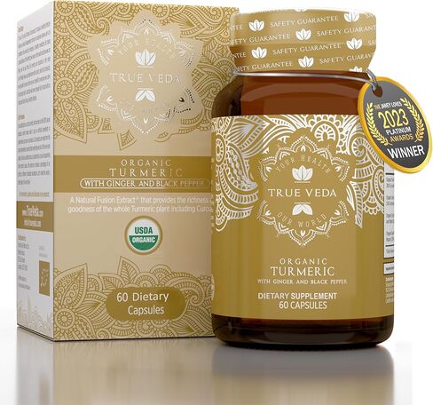 كبسولات الكركم العضوية | الكركم والزنجبيل مع الفلفل الأسود | كبسولات الزنجبيل والكركم العضوية التابعة لوزارة الزراعة الأمريكية | الكركم الكركمين الكركمين العضوي | مكملات الكركم والزنجبيل | 60 حبة in Kuwait