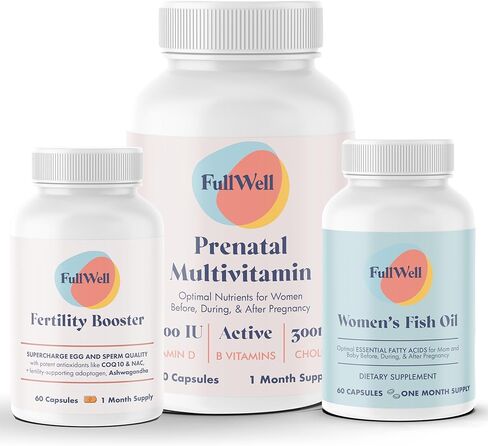 FullWell Fertility Booster, for Both Men & Women Trying to Conceive, Optimal Preconception Health to Support Quality, Made with CoQ10, NAC & Ashwagandha, Vegan, Non-GMO, 30 Servings in Saudi Arabia