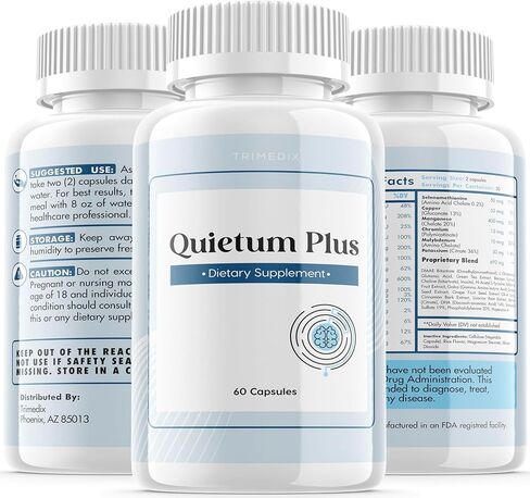 Trimedix (2 Pack) Quietum Plus - لمدة 60 يومًا، Quietum، كبسولات Quietum، كبسولات Quietum Plus، تقييمات Quietum Plus. in Kuwait