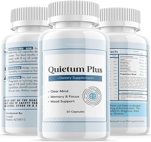 Trimedix (2 Pack) Quietum Plus - لمدة 60 يومًا، Quietum، كبسولات Quietum، كبسولات Quietum Plus، تقييمات Quietum Plus. in Kuwait
