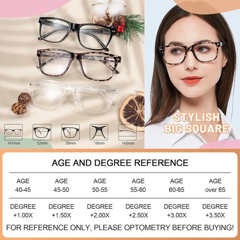 MARE AZZURO Large Square Reading Glasses Women Big Readers 1.0 1.25 1.5 1.75 2.0 2.25 2.5 2.75 3.0 3.5 4.0 5.0 6.0 in Kuwait