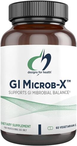 تصاميم للصحة GI Microb-X - دعم الأمعاء النباتية، تطهير + مكملات التخلص من السموم مع تريبولوس، البربرين + مستخلص البرباريس - نباتي + غير معدل وراثيًا (60 كبسولة) in Saudi Arabia