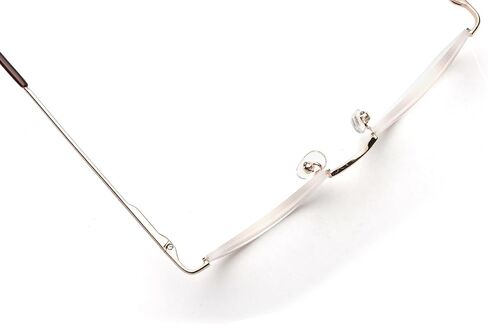 ZUVGEES Vintage Alloy Semi Rimless Reading Glasses Men Women Half Frame Slim Glasses with Stylish Case T0340 in Kuwait