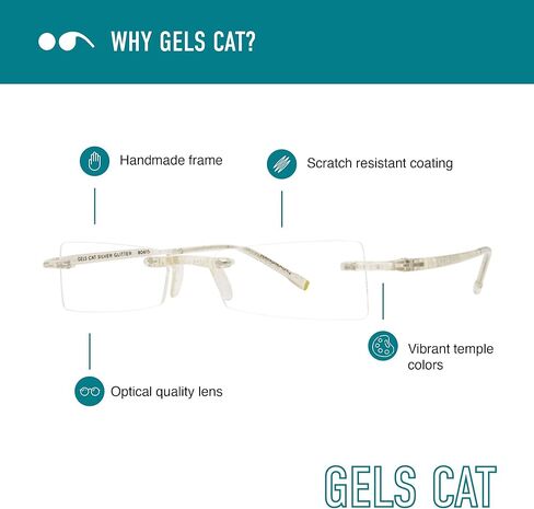 نظارات القراءة Scojo New York Gels Cat، قارئات خفيفة الوزن للغاية بدون إطار للنساء والرجال in Kuwait