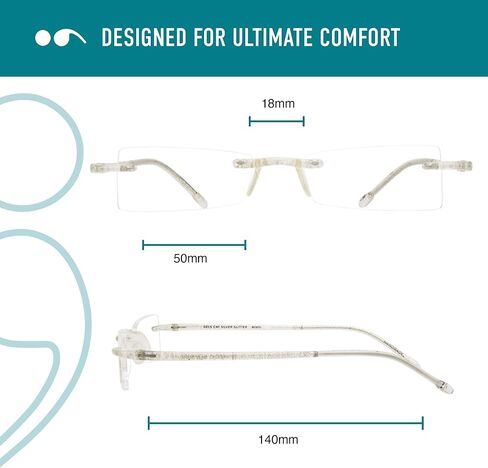 نظارات القراءة Scojo New York Gels Cat، قارئات خفيفة الوزن للغاية بدون إطار للنساء والرجال in Kuwait