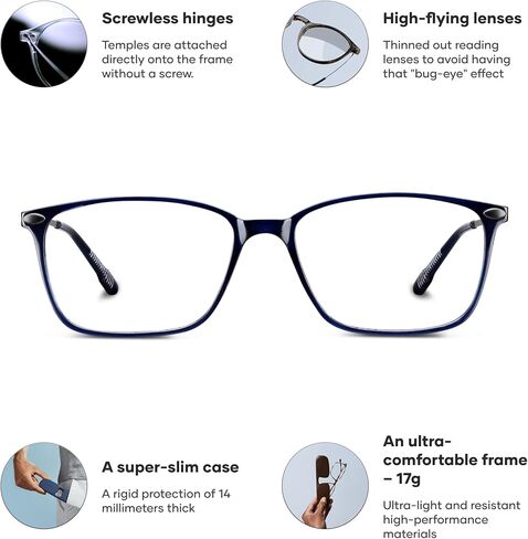 نظارات القراءة NOOZ Optics - شكل مستطيل - قارئات مكبرة للرجال والنساء - مجموعة Bao Model الأساسية in Kuwait