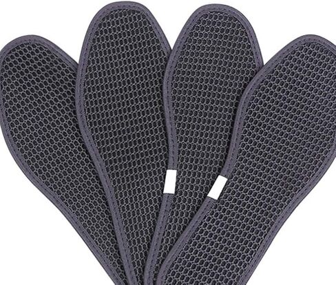 اكسيرت نعال داخلية للاحذية مصنوعة من فحم الخيزران، نعال داخلية شبكية ماصة للعرق ومضادة للروائح الكريهة للرجال والنساء لممارسة الرياضة والجري بلون اسود، زوجان مقاس 41 in Kuwait