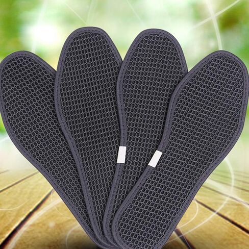 اكسيرت نعال داخلية للاحذية مصنوعة من فحم الخيزران، نعال داخلية شبكية ماصة للعرق ومضادة للروائح الكريهة للرجال والنساء لممارسة الرياضة والجري بلون اسود، زوجان مقاس 41 in Kuwait