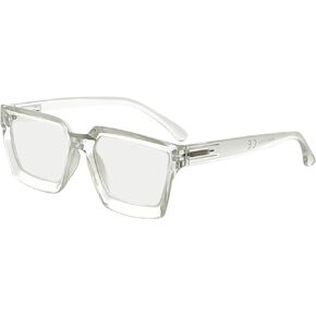Eyekepper Multifocus Progressive Computer Readers Women - Noline Trifocal Reading Glasses Blue Light Filter Oversize Frame - Black +1.00