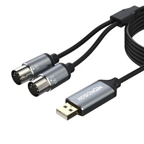 HOSONGIN USB Printer Cable Cord 10 Feet, USB 2.0 Type A to Type B MIDI Cable Compatible with Midi Keyboard, Midi Controller, Piano, Audio Interface Recording, USB Microphone, Length 10 Feet