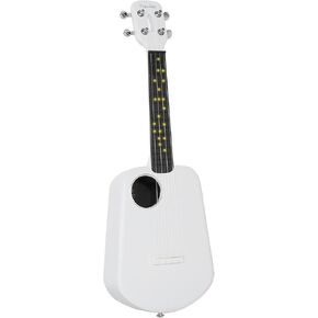 Populele Smart Carbon Fiber Professionals Beginner Ukulele with Lights - 23" Concert Ukulele Kit w/Free App, Music Recognition, Smart Tuner, Gig Bag, Stand, Strap, Nylon Strings