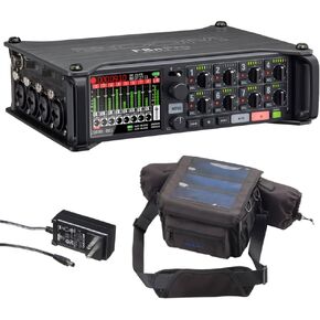 Zoom F8n Pro Professional Field Recorder/Mixer، صوت للفيديو، تسجيل 32 بت/192 كيلو هرتز، 8 مدخلات XLR/TRS، رمز زمني، فتحات بطاقة SD مزدوجة وسماعة رأس ذات غشاء كبير احترافي من سوني MDR7506 in Kuwait