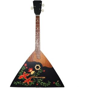 New Classic Original Russian Ukrainian Balalaika Prima 3 Strings Trembita! Natural Wood! Hand Painted Black! in Saudi Arabia