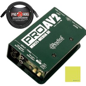 مجموعة صندوق مباشر للوسائط المتعددة ستيريو سلبية ProAV2 من الهندسة الشعاعية مع كابل ميكروفون خنزير خنزير وقماش تلميع الصوت السائل in Kuwait