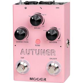 MOOER Vocal Effects Processor Voice Pedal Pitch Correction Reverb Delay Guitar Vocal Stompbox Microphone Amplifier for Guitarist Recording Live Performance Singing Streaming (MVP1 Autuner)