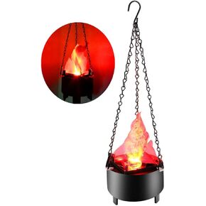 Electronic LED Fake Fire Flame Simulated Flame Effect Light No Heat Base Support Halloween Artificial Flame 3D Campfire Centerpiece for Christmas, Festival Night Clubs (3D Triangle Flame)