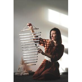 Nazar Drums Meditation Chimes “Silver Moon" Rawa | Sound Healing Instrument | Spiritual Gift | 9 note Handheld Tubular Flow Chimes | Diatonic Xylophone D Minor, (CS-RW-001) in Kuwait