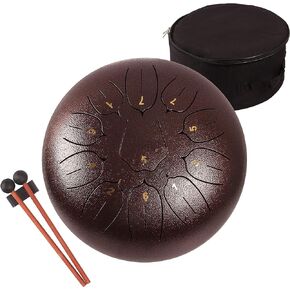 طبلة لسان فولاذية من LOMUTY - 8 ملاحظات مقاس 6 بوصات - أداة قرع - طبلة يدوية مع حقيبة، كتاب موسيقى، مطارق، مختارات أصابع (6 بوصات، كحلي) in Kuwait