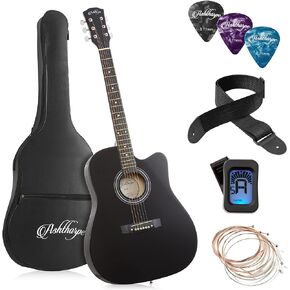 Ashthorpe 41-inch Beginner Cutaway Acoustic Guitar Package (Mint Green), Full Size Basic Starter Kit w/Gig Bag, Strings, Strap, Tuner, Picks
