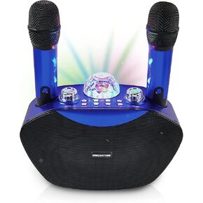 Singsation Karaoke Machine, 5.0 Bluetooth Portable Home System for Kids and Adults, 2 Wireless Microphones, Awesome Sounds Affects & Disco Light Shows, Light FX, Sound FX, Echo FX, USB and Micro SD