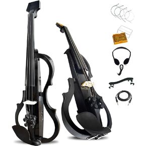 كمان كهربائي فاخر من ألياف الكربون بالحجم الكامل 4/4، كمان كهربائي صامت احترافي للبالغين والمراهقين، كمان كهربائي مع التقاط احترافي-ZNDS-2301 in Kuwait