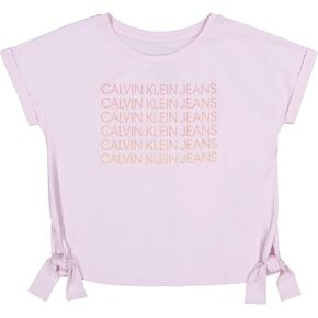 Calvin Klein Girls' Logo T-Shirt with Front Tie Knot, Short Sleeve Tee with Tagless Interior in Saudi Arabia