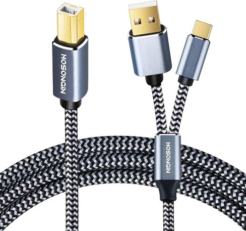 HOSONGIN USB Printer Cable Cord 10 Feet, USB 2.0 Type A to Type B MIDI Cable Compatible with Midi Keyboard, Midi Controller, Piano, Audio Interface Recording, USB Microphone, Length 10 Feet in Kuwait