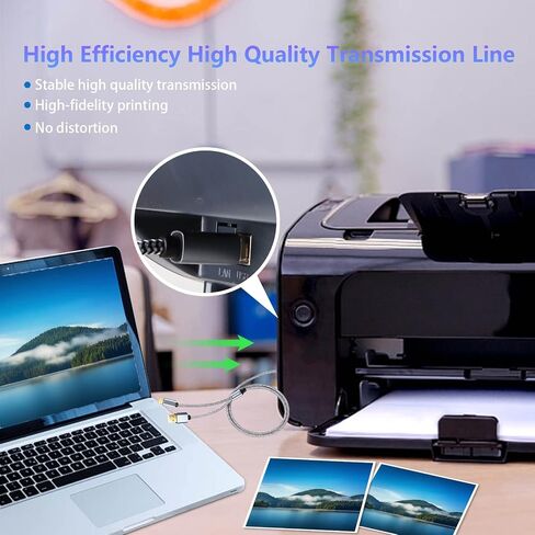 HOSONGIN USB Printer Cable Cord 10 Feet, USB 2.0 Type A to Type B MIDI Cable Compatible with Midi Keyboard, Midi Controller, Piano, Audio Interface Recording, USB Microphone, Length 10 Feet in Kuwait