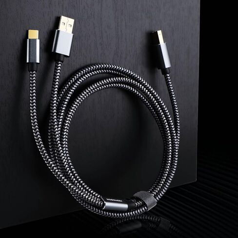HOSONGIN USB Printer Cable Cord 10 Feet, USB 2.0 Type A to Type B MIDI Cable Compatible with Midi Keyboard, Midi Controller, Piano, Audio Interface Recording, USB Microphone, Length 10 Feet in Kuwait