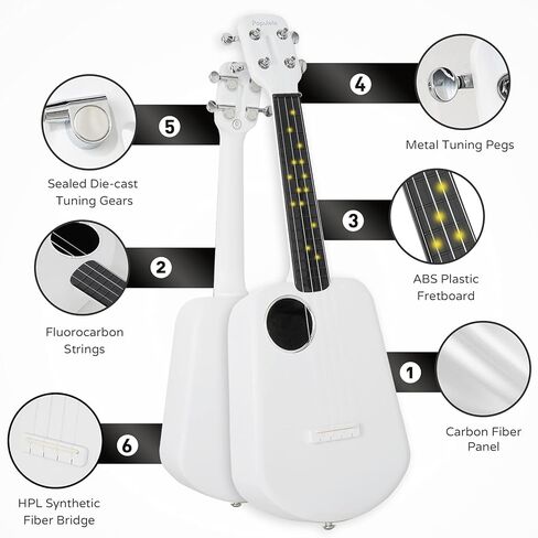 القيثارة للحفلات الموسيقية للمبتدئين مقاس 23 بوصة القيثارة الذكية مع إرشادات التمارين التفاعلية المرئية الذكية، والدروس عبر الإنترنت، و72 مصباح LED، والقيثارة الاحترافية للضبط التلقائي in Kuwait