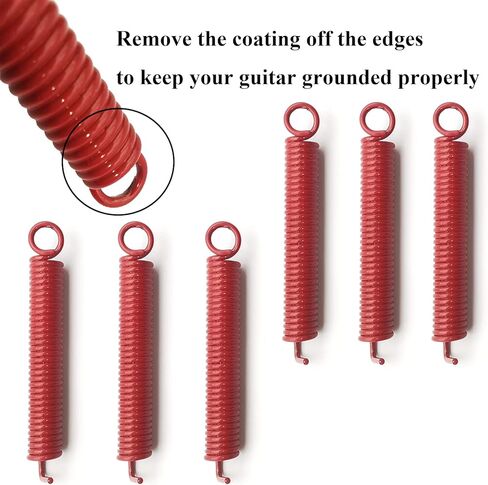 6 في عبوة نوابض تريمولو بدون ضوضاء، زنبرك جسر الجيتار الكهربائي، يناسب جيتار اف ار وتي اس ان ار ودي بي، احمر in Kuwait