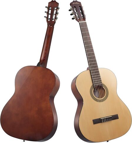 اشثورب جيتار صوتي كلاسيكي كامل الحجم 39 انش، خشب تونوود فاخر مع لمسة نهائية طبيعية كلاسيكية، اوتار نايلون، حقيبة جيغ، حزام، ريشة in Kuwait