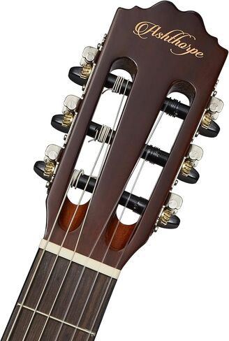 اشثورب جيتار صوتي كلاسيكي كامل الحجم 39 انش، خشب تونوود فاخر مع لمسة نهائية طبيعية كلاسيكية، اوتار نايلون، حقيبة جيغ، حزام، ريشة in Kuwait