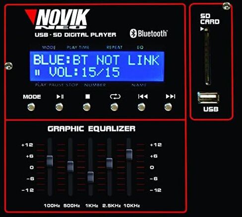 خلاط نوفيك نيو NVK 6400-BT | خلاط يعمل بالبلوتوث ومشغل MP3 مزود بـ 6 قنوات مع فتحة USB وSD وجهاز تحكم عن بعد in Saudi Arabia