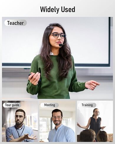 مضخم صوت محمول قابل لإعادة الشحن من Uonkeus، سماعة ميكروفون سلكية صغيرة وحزام للخصر، مكبر صوت شخصي للمعلمين والمدربين والمرشدين السياحيين والاجتماعات والعروض التقديمية (أسود) in Kuwait