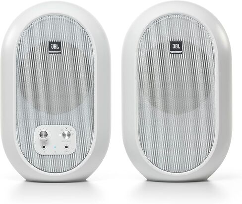 شاشات JBL Professional 1 Series 104-BT المدمجة لسطح المكتب مع بلوتوث، أبيض، تباع كزوج، مكبر صوت 4.5 بوصة in Saudi Arabia