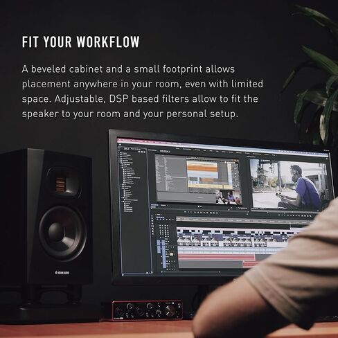 زوج شاشة ADAM Audio T7V Studio وحزمة مضخم صوت الاستوديو T10S Powered Studio 2.1 in Kuwait