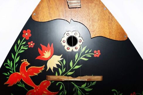 New Classic Original Russian Ukrainian Balalaika Prima 3 Strings Trembita! Natural Wood! Hand Painted Black! in Saudi Arabia
