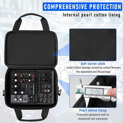 حقيبة حمل خلاط مبطنة من ITHWIU تناسب خلاطات سلسلة Behringer X-AIR (XR12،XR16،XR18)، طول 14.6 بوصة × عرض 7.5 بوصة × ارتفاع 6.7 بوصة، أسود in Kuwait