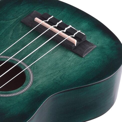 WINZZ HAND RUBBED Series - 21 Inches Soprano Ukulele Vintage Hawaiian Uke with Online Lessons, Bag, Tuner, Strap, Extra Strings, Fingerboard Sticker, Black in Kuwait