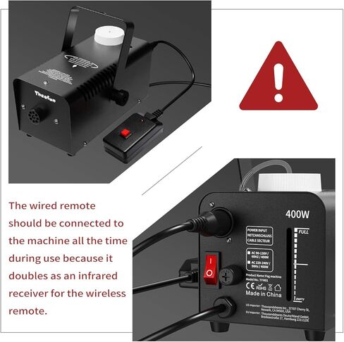 Theefun Fog Machine - 2000CFM Smoke Machine with Wired and Wirelss Remote Control - 400W Halloween Fog Machine with Handle for Christmas Wedding Party and Stage Effect(Size 9.06x4.33x4.53inch) in Kuwait