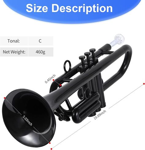PAMPET Professional Plastic Trumpet C trumpet (Black) in Kuwait