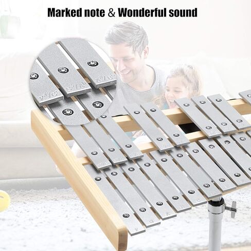 GLARRY 32 ملاحظة قرع Glockenspiel Bell Kit مجموعة أدوات إكسيليفون مع وسادة تدريب 8 بوصات، حامل الموسيقى، المطارق، عصي الطبل وحقيبة حمل in Kuwait
