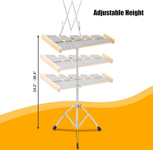 GLARRY 32 ملاحظة قرع Glockenspiel Bell Kit مجموعة أدوات إكسيليفون مع وسادة تدريب 8 بوصات، حامل الموسيقى، المطارق، عصي الطبل وحقيبة حمل in Kuwait