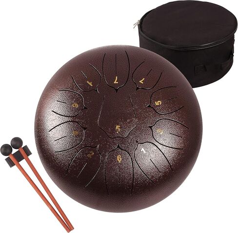 طبلة لسان فولاذية من LOMUTY - 8 ملاحظات مقاس 6 بوصات - أداة قرع - طبلة يدوية مع حقيبة، كتاب موسيقى، مطارق، مختارات أصابع (6 بوصات، كحلي) in Kuwait